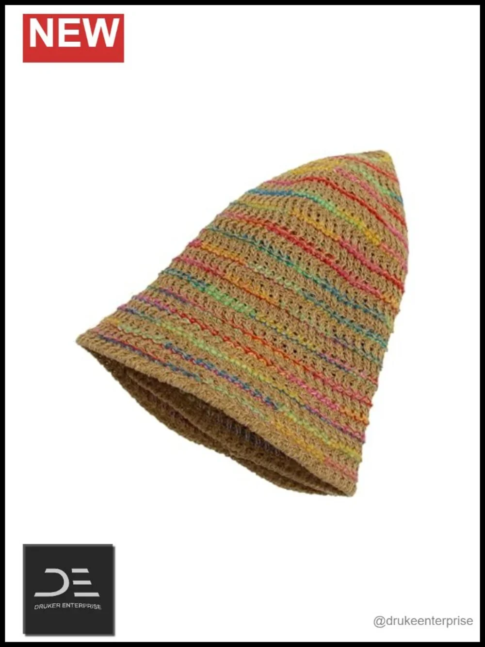 Knitted Straw Bucket Hat Packable Travel Sun Hat UV Protection